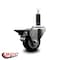 Service Caster 3'' Black Poly Swivel 1'' Expanding Stem Caster with Brake SCC-EX20S314-PPUB-BLK-PLB-1 - alternate 3